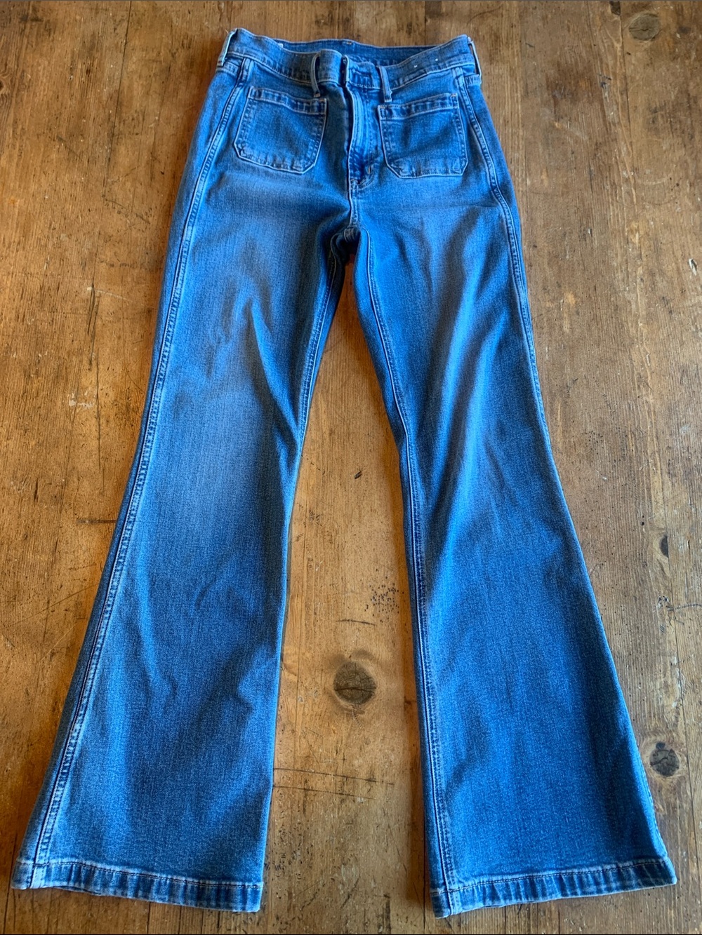 GAP Medium Blue Women's Flare Jeans - Picture 3 of 16